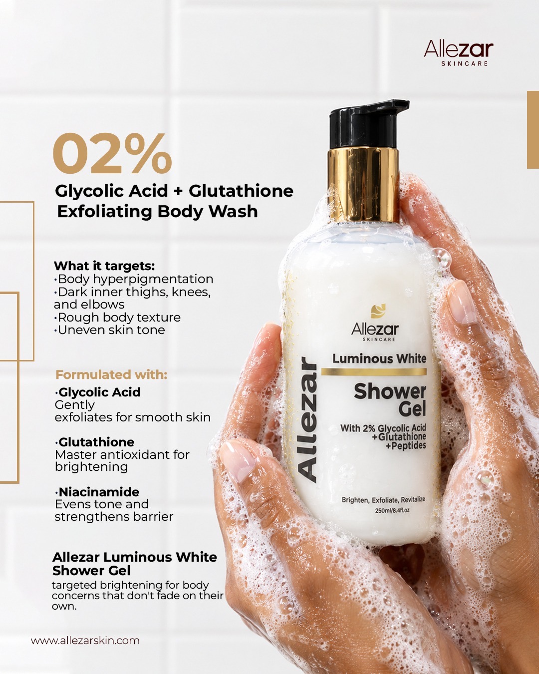 Allezar Luminous White Shower Gel