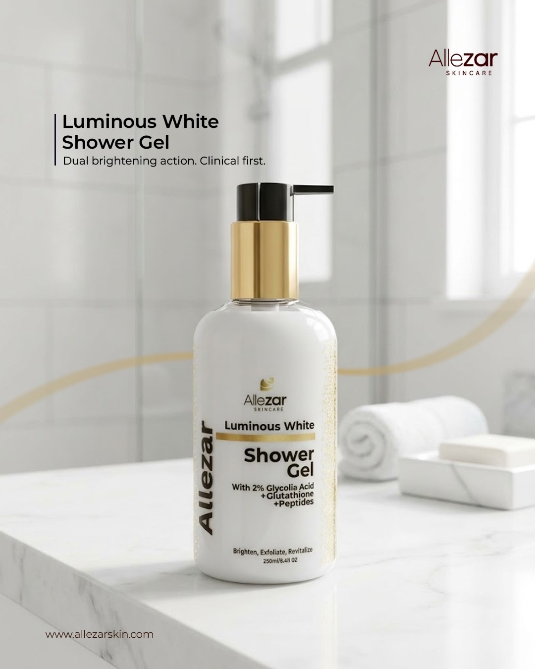 Allezar Allezar Luminous White Shower Gel 2% Glycolic Acid